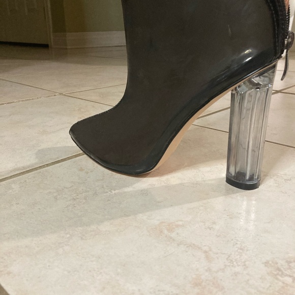Fashion Nova High Heeled See Through Fashion Boots - Picture 3 of 10